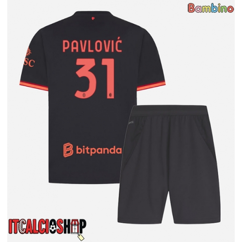 AC Milan Strahinja Pavlovic #31 Terza Maglia Bambino 2026-27 Manica Corta (+ Pantaloni corti)